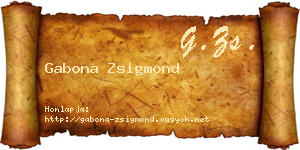 Gabona Zsigmond névjegykártya
